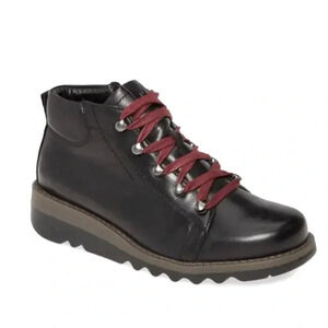 Joseph Seibel black leather size 6.5  lace up boots Gorpcore punk winter preppy